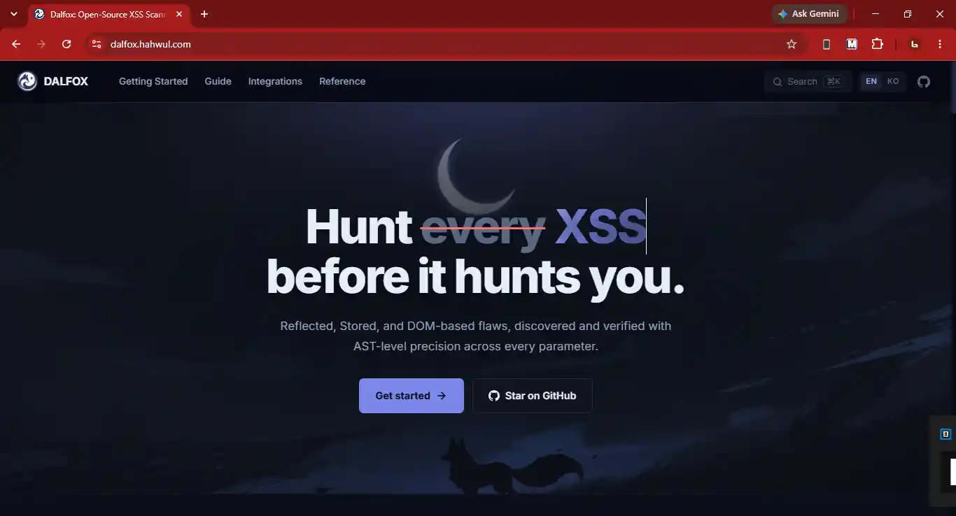 Dalfox, scanner XSS open source untuk pengujian keamanan web.