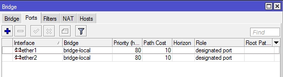  Konfigurasi Bridging di MikroTik