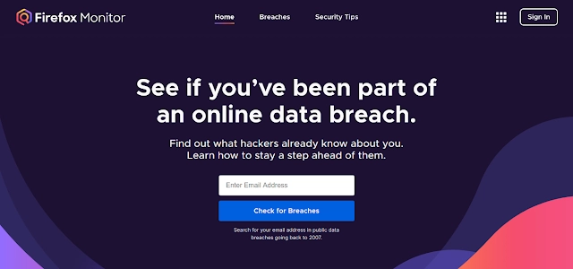  Tampilan situs web Firefox Monitor