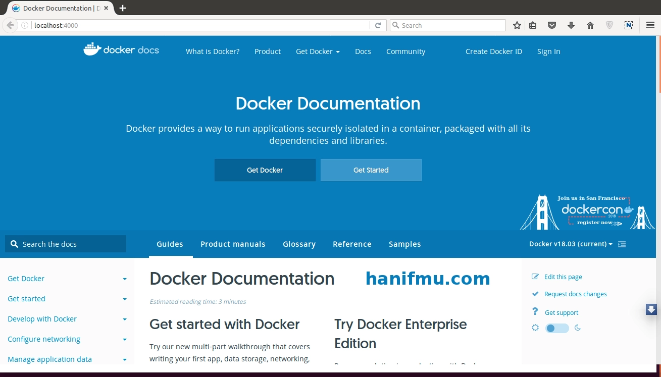  Menjalankan Dokumentasi Docker Secara Luring