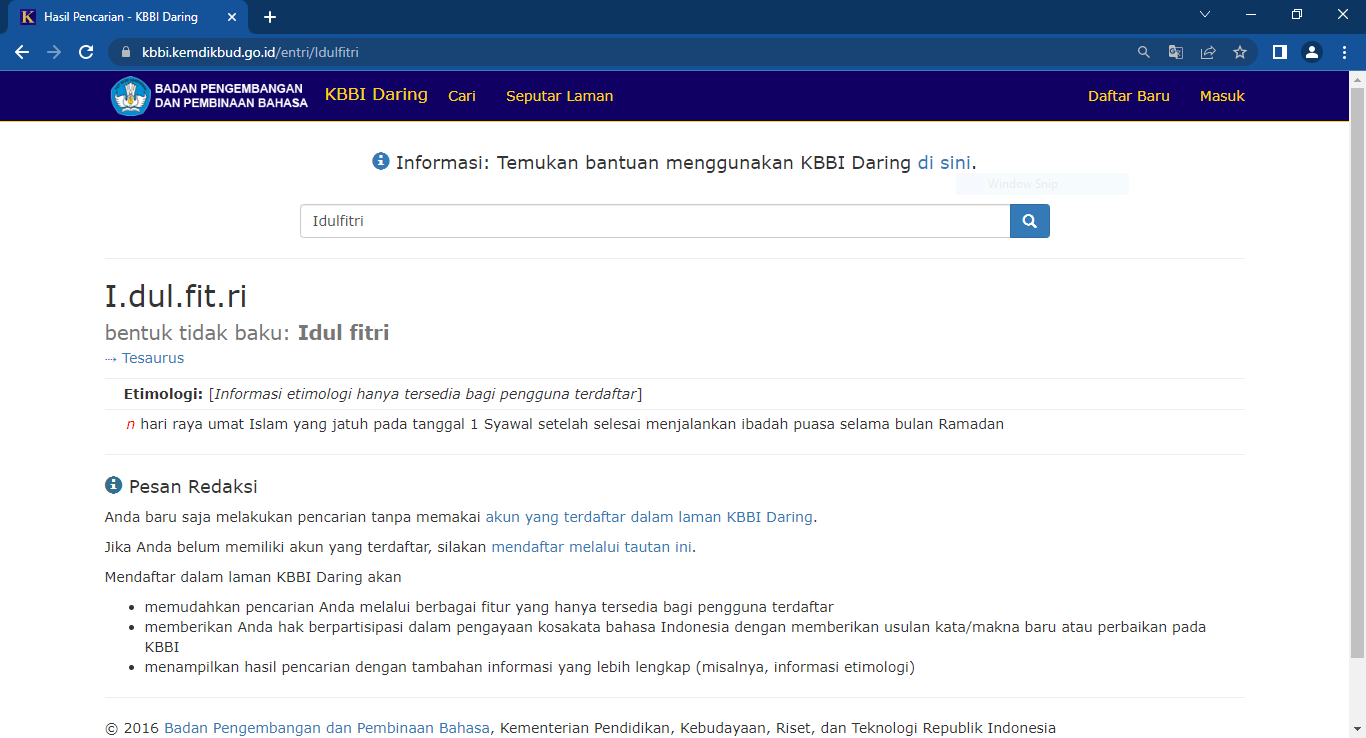 Tangkapan layar laman kbbi.kemdikbud.go.id.