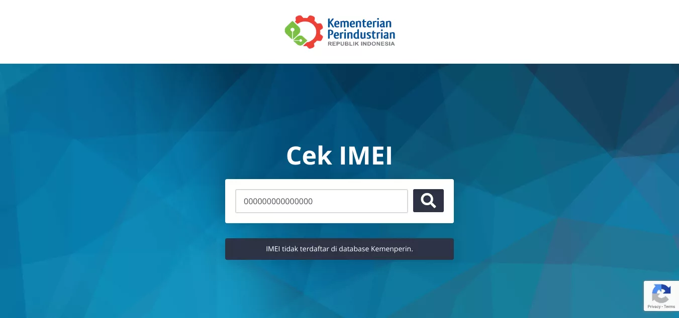 IMEI tidak terdaftar
