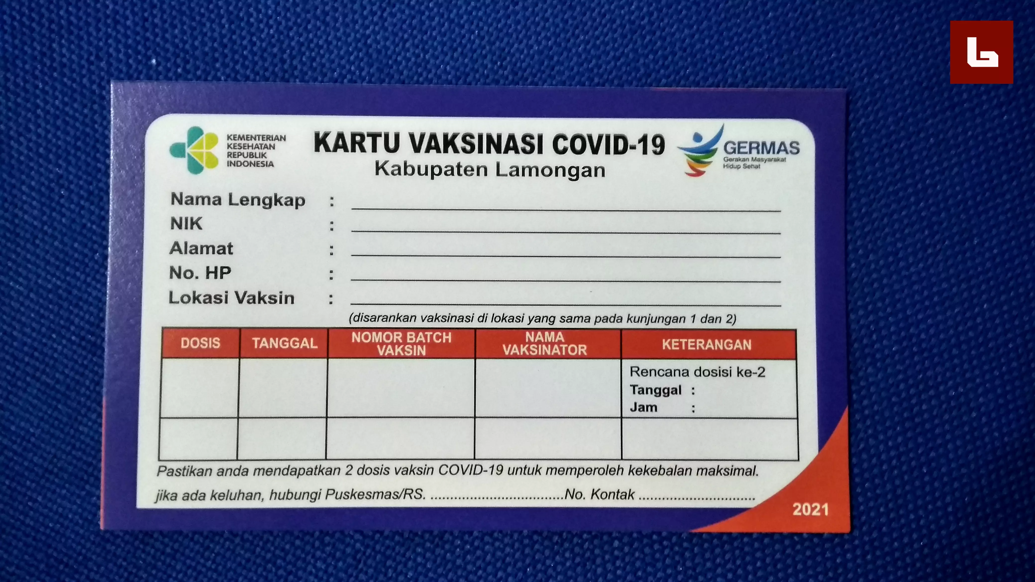 Kartu Vaksinasi Covid-19. Foto: Muhammad Hanif/hanifmu.com.