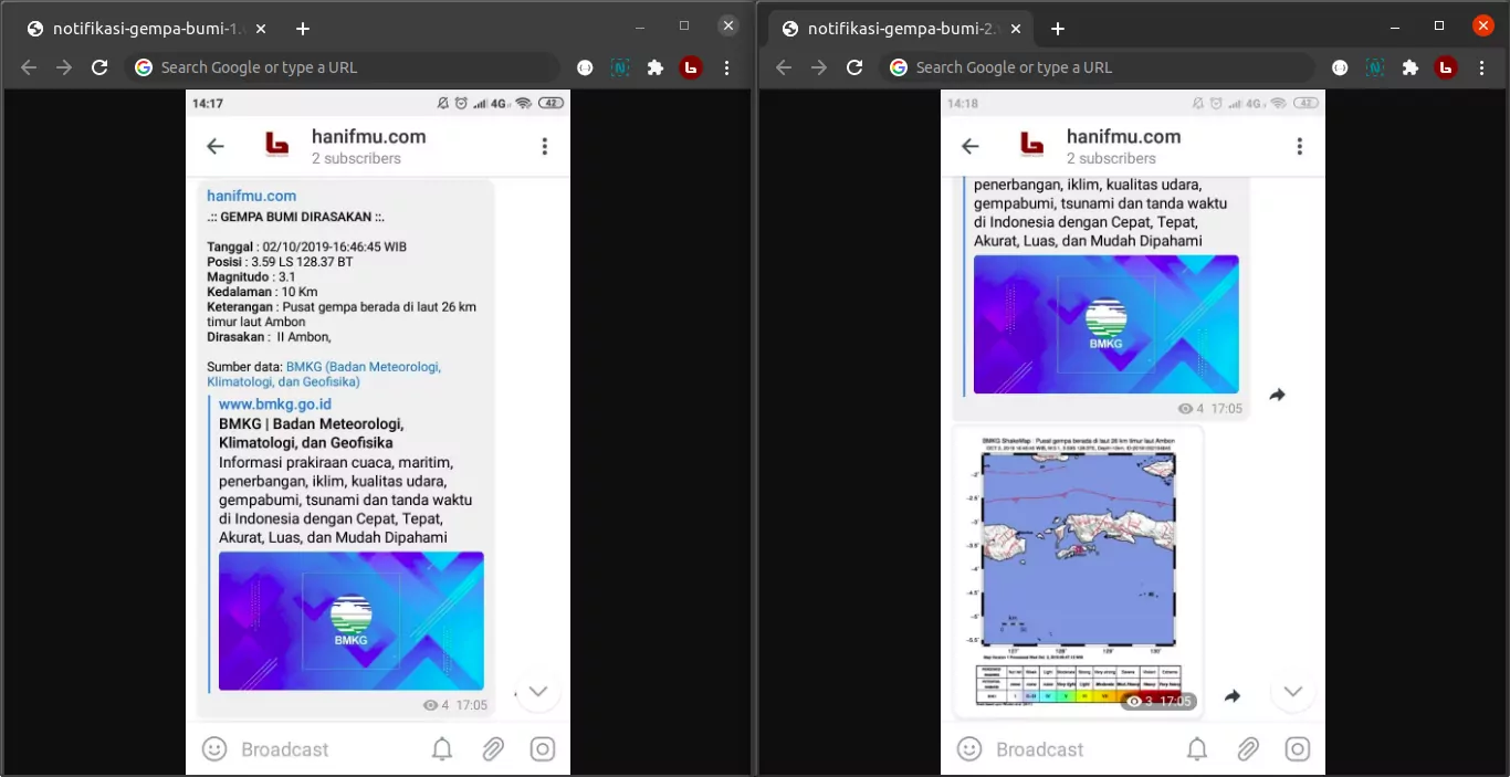 Gempa Bumi Dirasakan