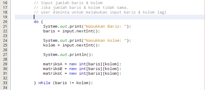  Program Penjumlahan Dua Buah Matriks dengan Java